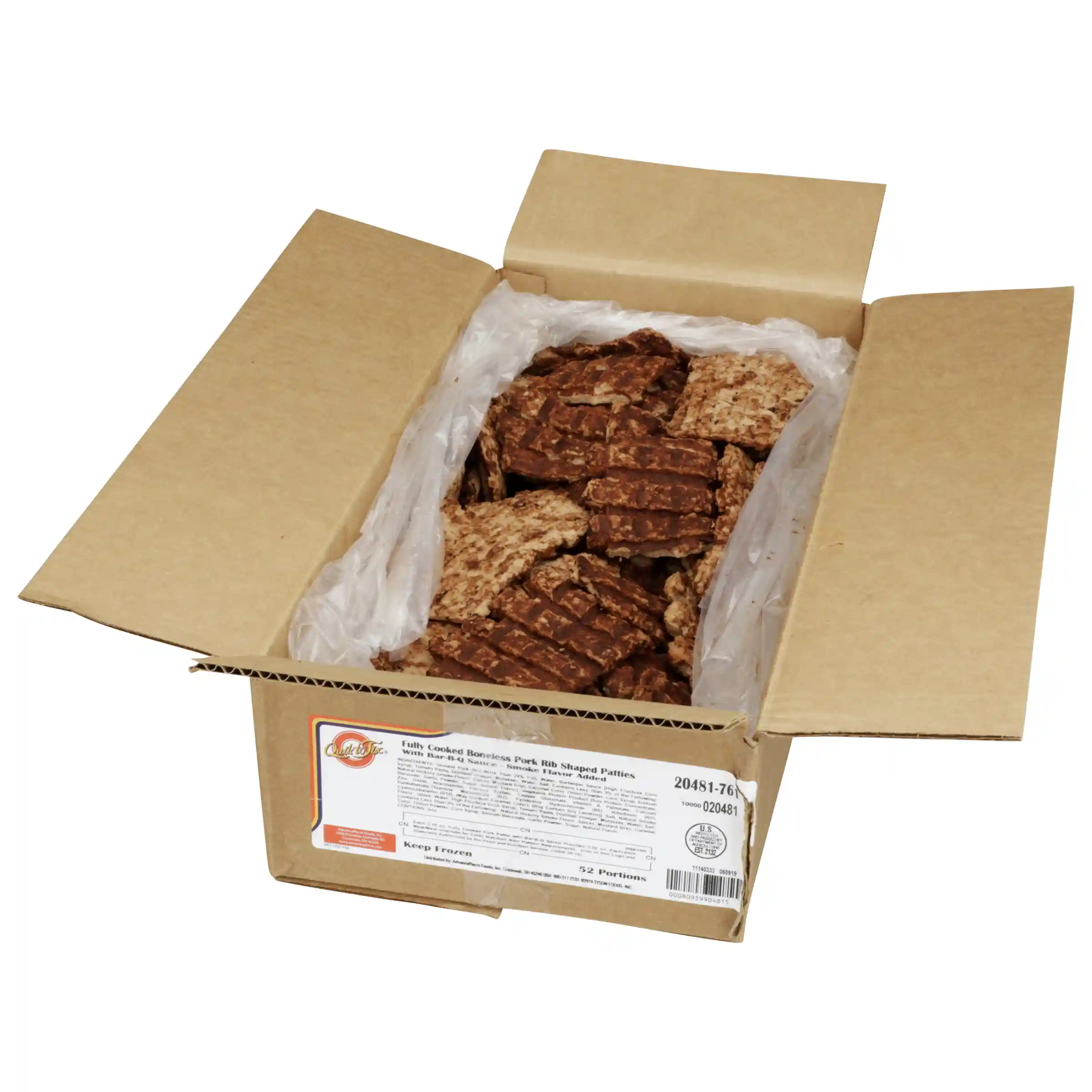 AdvancePierre™ Fully Cooked Flamebroiled Rib Shaped Pork Pattie with BBQ Sauce, 3.1 oz_image_4