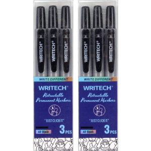 Retractable Dry Erase Markers, Black, Fine Point, 2 Packs