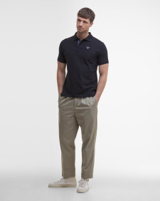 Tartan Pique Polo Shirt Black-Modern