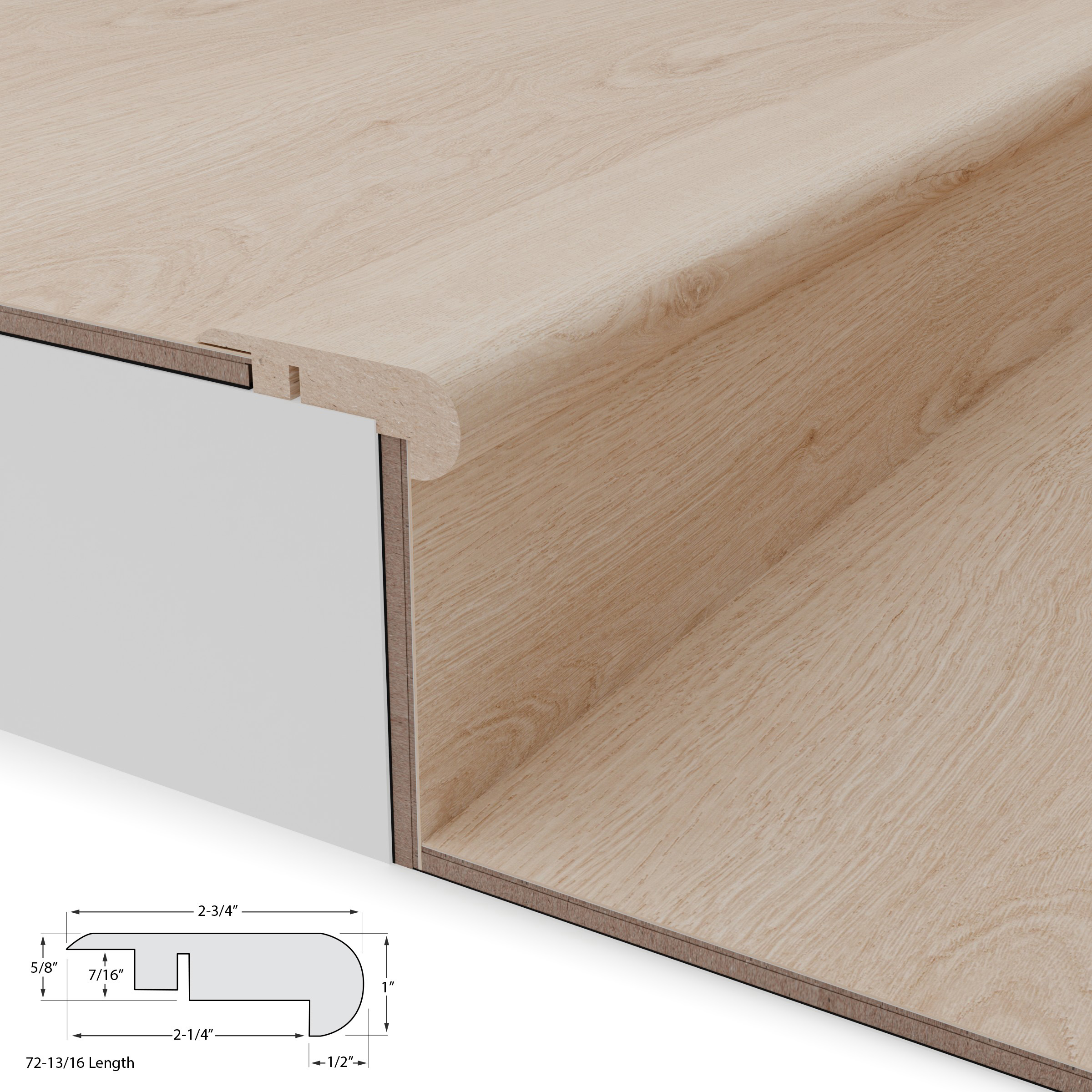 Rockaway Oak Stair Nosing Overlap 12mm view 3