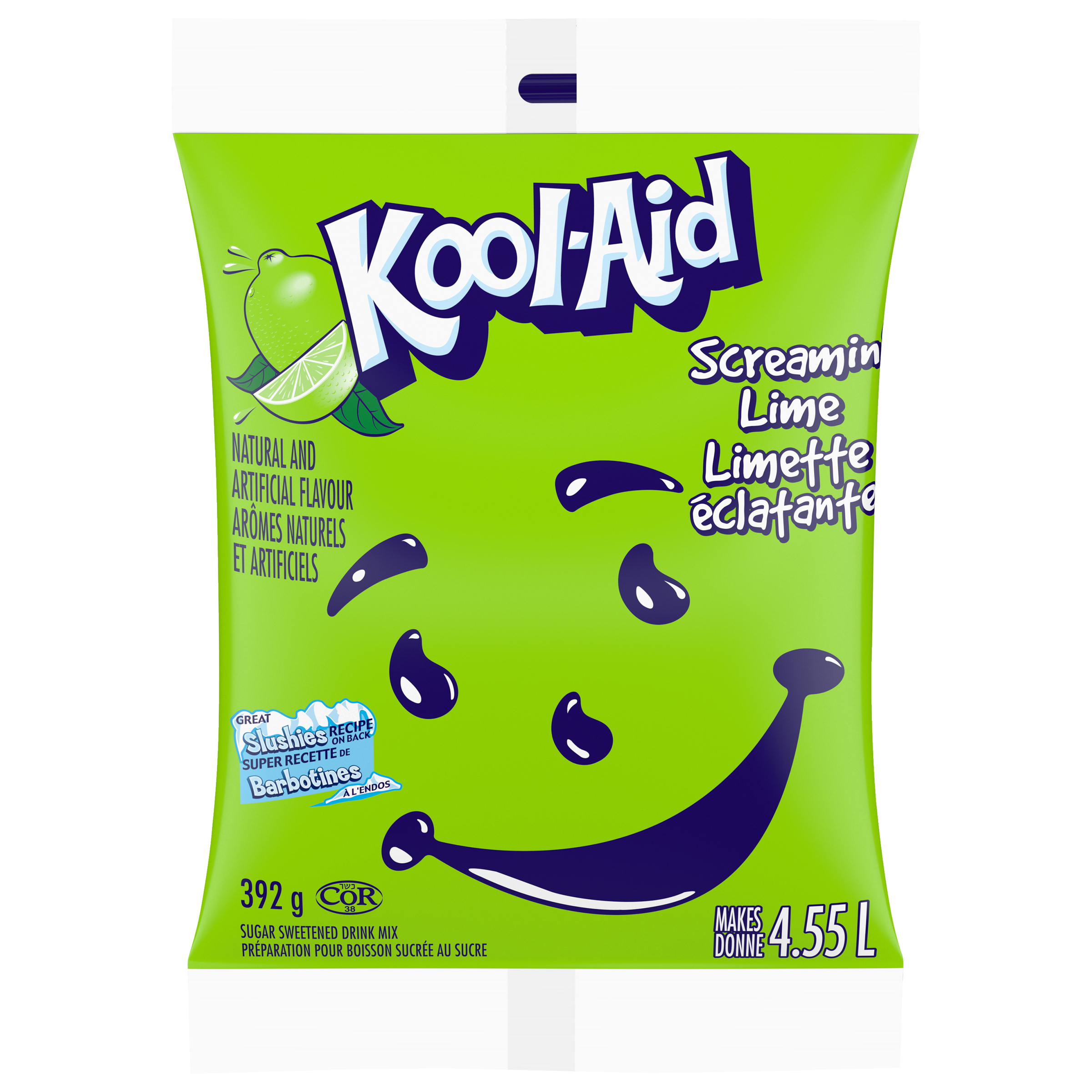  KOOL-AID Screamin Lime Sugar Sweetened 392g 18 