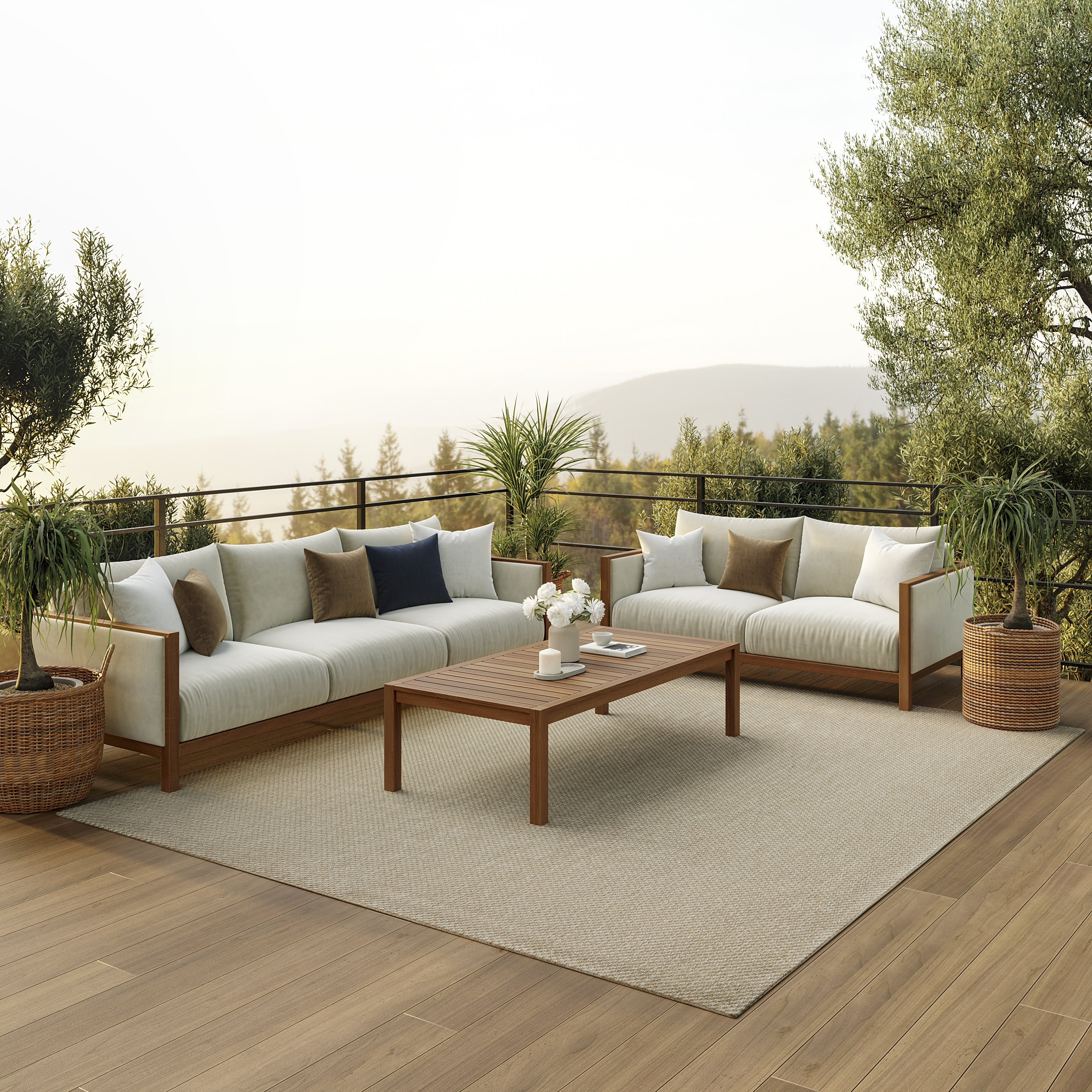 Nourison Tulum 9' x 12' Taupe Outdoor Rug