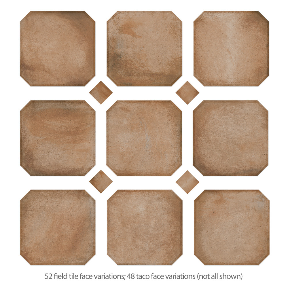 Laverton Octagon Natural with Taco Natural 7-7/8 in. x 7-7/8 in. Porcelain Floor and Wall Tile