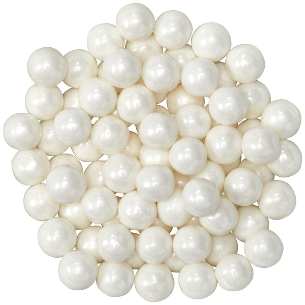 White Candy Pearls 7mm - Red 3 Free Sugar Candy Decorations