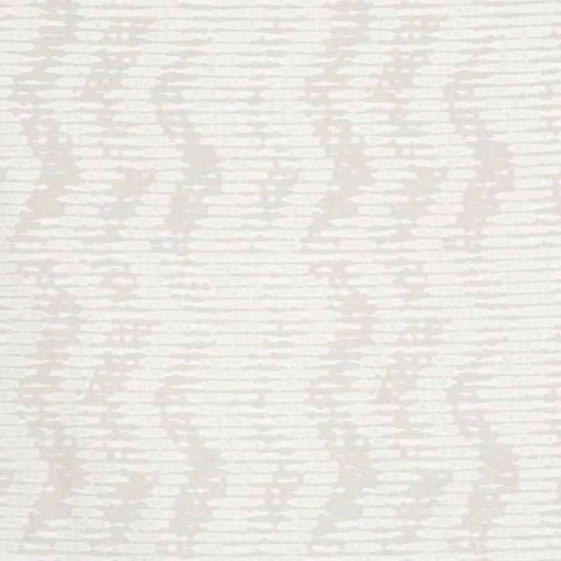 Textured wallpaper with fine horizontal brushstroke motif in pale cream and light taupe, forming subtle vertical wave shapes; evenly lit close-up of a neutral interior wall surface.