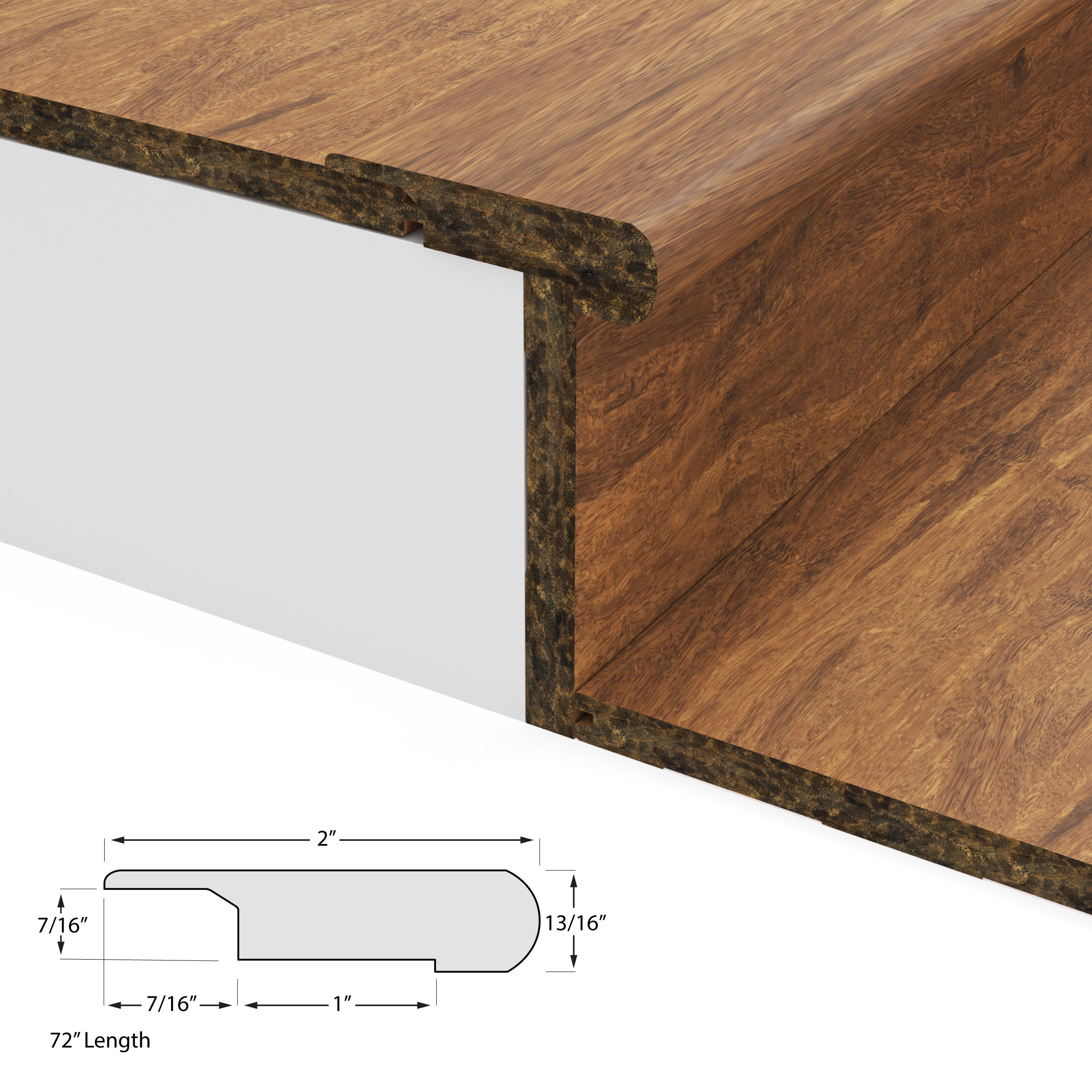 Light Java Click Overlap Stair Nosing 7/16" view 3