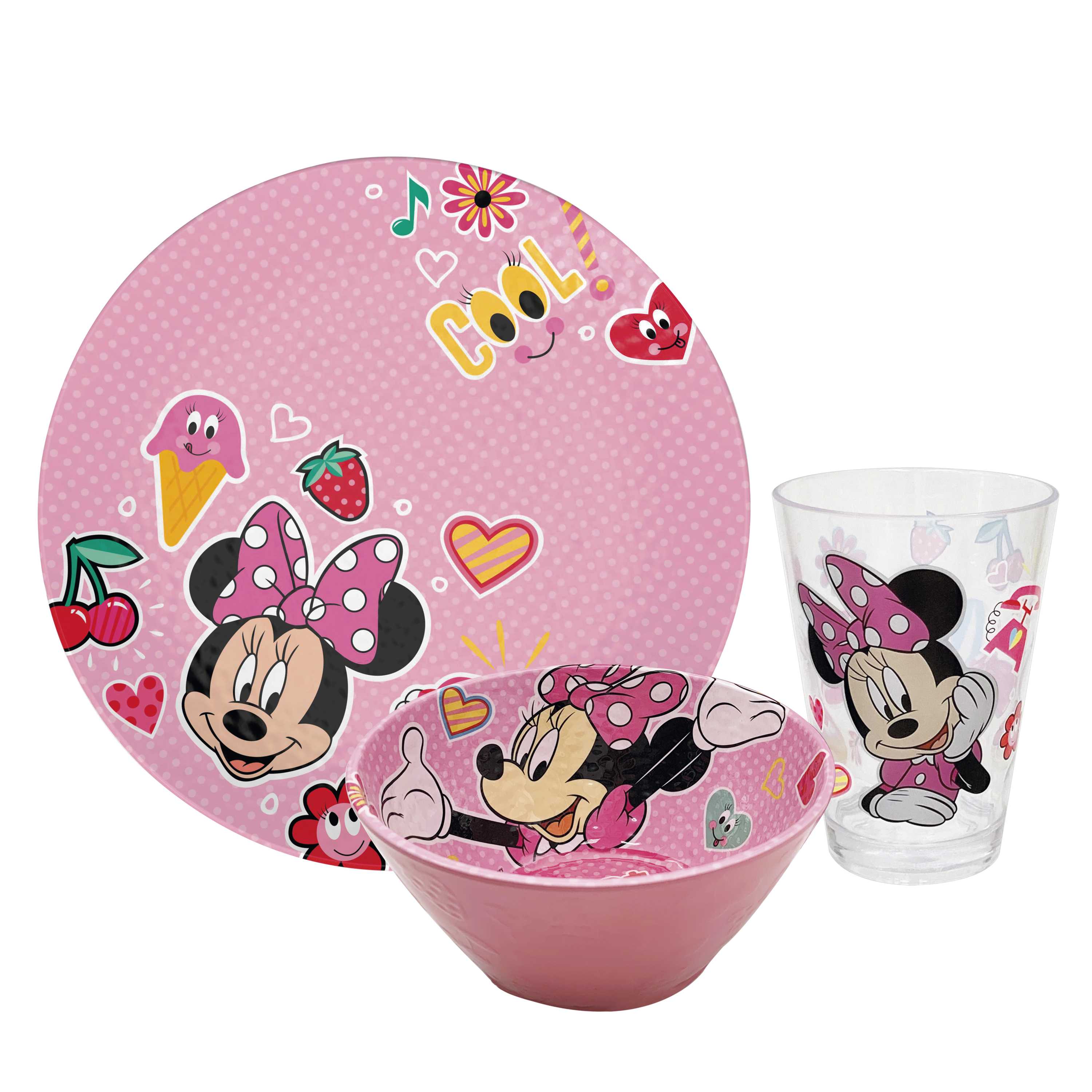 Disney Plate, Bowl and Tumbler Set, Minnie Mouse, 3-piece set slideshow image 1 Disney Plate, Bowl and Tumbler Set, Minnie Mouse, 3-piece set slideshow image 1