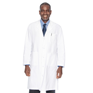 Landau 3 Pocket Lab Coat for Men - Classic Relaxed Fit, 5 Button, Full Length, Cotton Twill 3138-