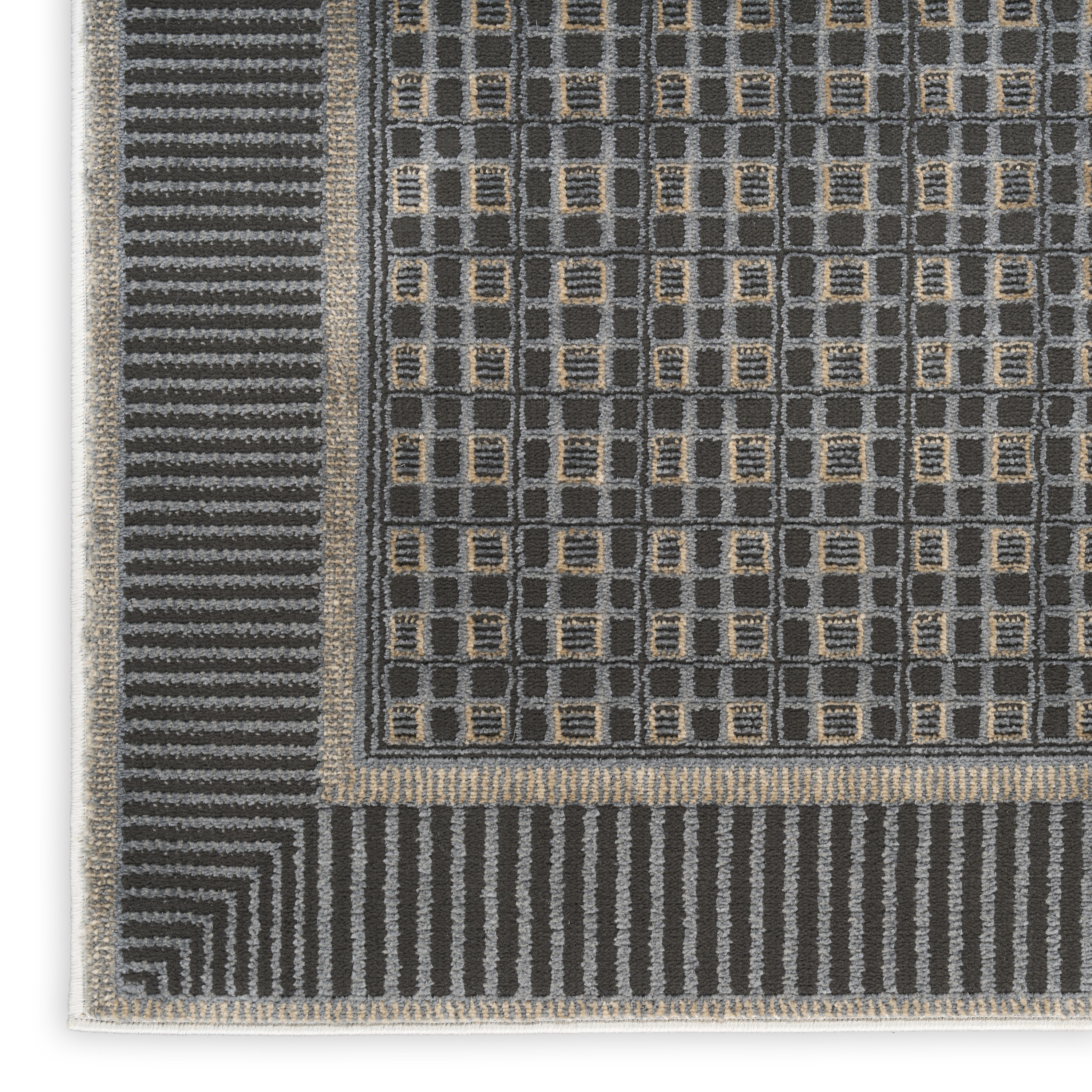 Nourison Nordic 8' x 10' Black Taupe Art Deco Indoor Rug