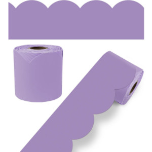Rolled Scalloped Bulletin Board Border, Lilac, 65 Feet