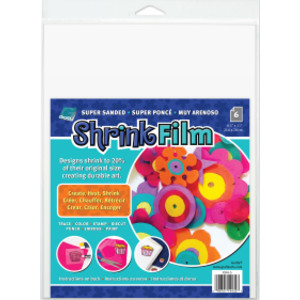 Sanded Shrink Film Sheets, 8.5" x 11", 6-Pack