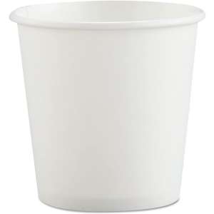 Solo, Single-Sided Poly Paper Hot Cups, 4 oz, White