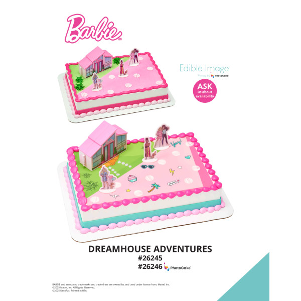 Barbie™ DreamHouse™ Adventures The Magic of Cakes® PhotoCake® Enhanced Background and Icing Page