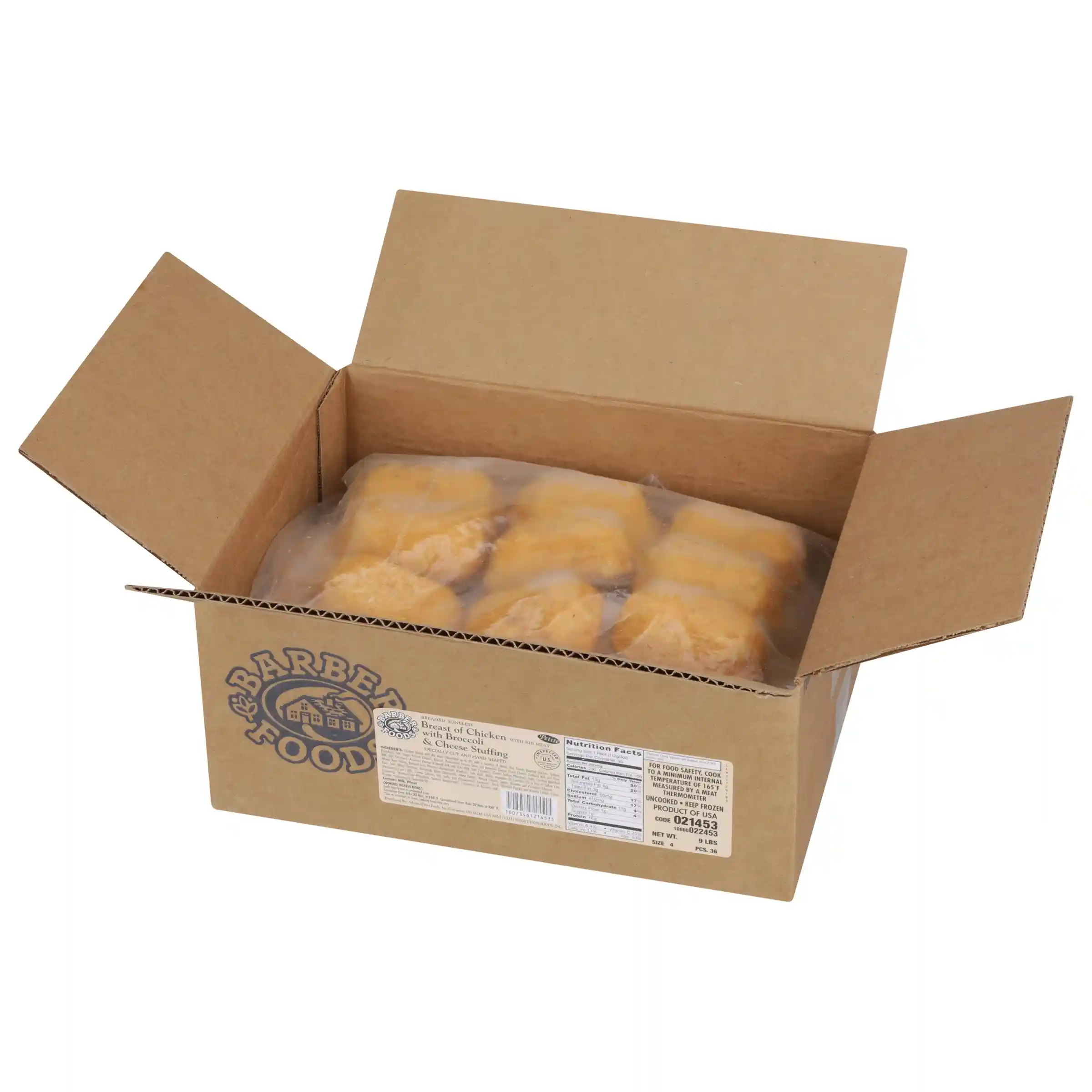 Barber Foods® Uncooked Breaded Broccoli & Cheese Boneless Stuffed Chicken Breasts 4 oz._image_4