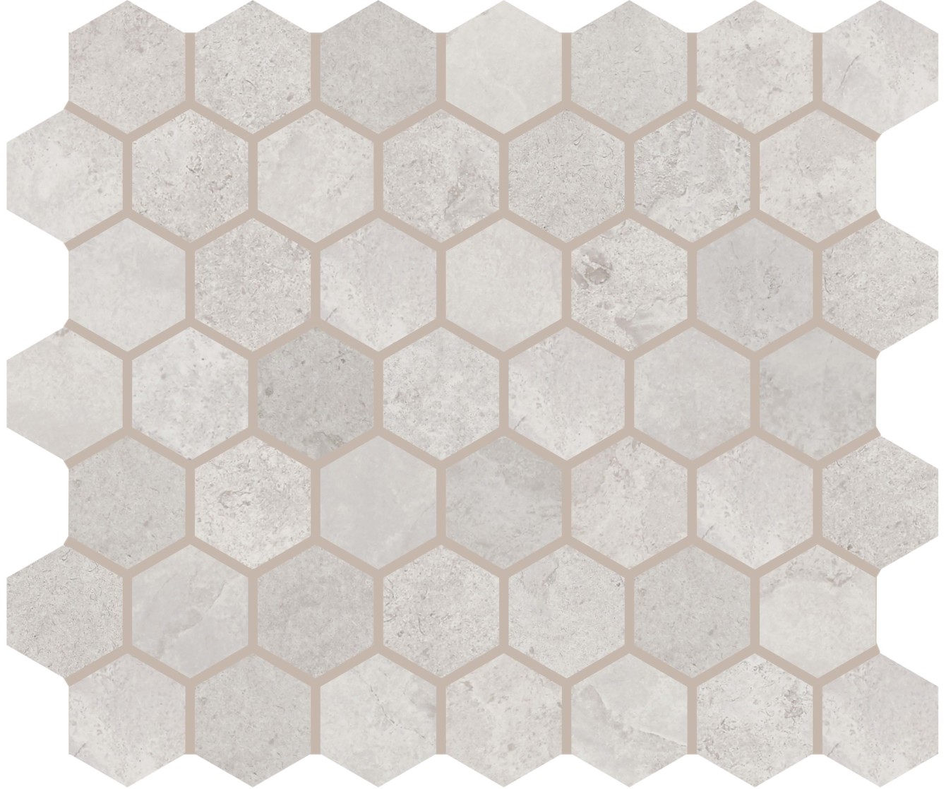 Metric White 2x2 Hexagon Mosaic Matte Virginia Tile Company