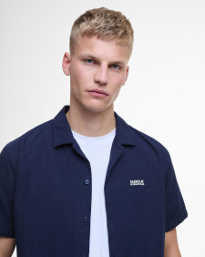 Checkerboard Short-Sleeved Shirt Midnight Blue