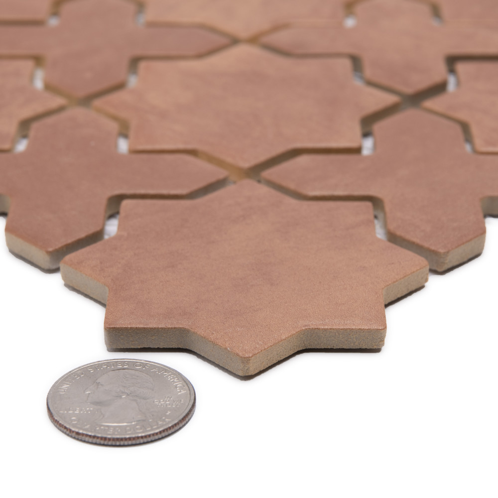 Sentier des cotto 2″ Star Cross 11-7/8 in. x 11-7/8 in. Porcelain Mosaic Tile