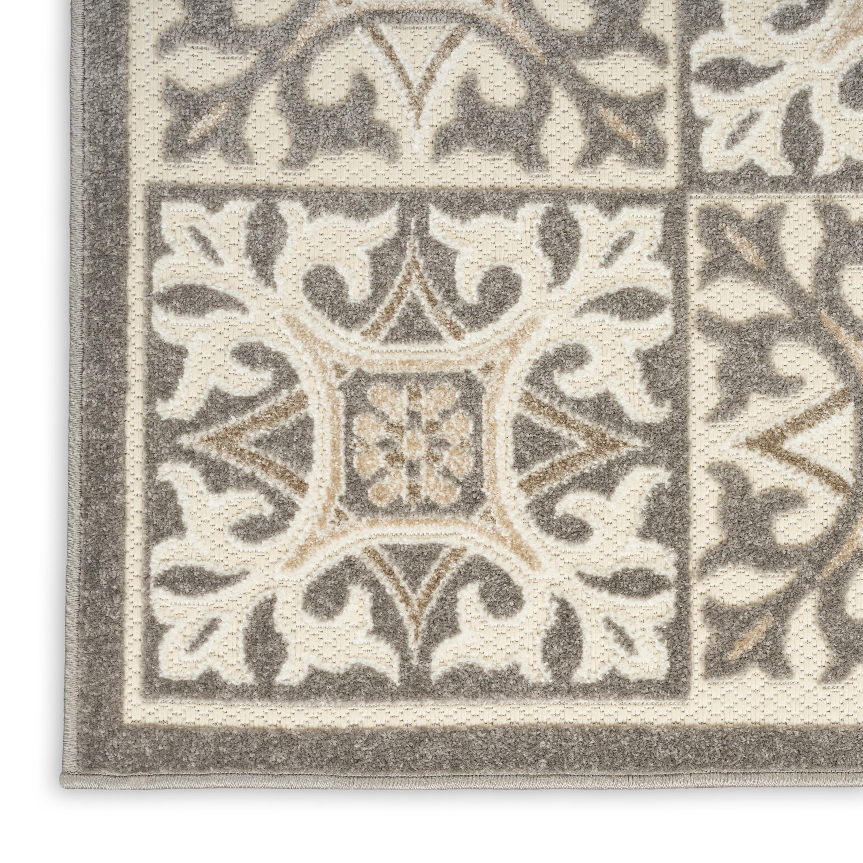 Nourison Aloha 9' x 12' Ivory Grey Contemporary Rug