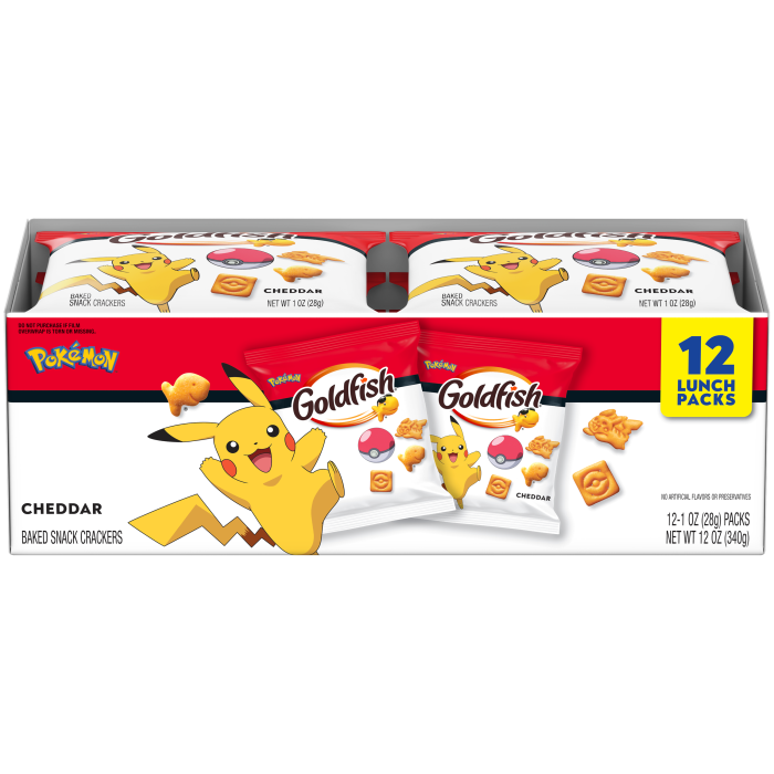 Pokémon Cheddar Baked Snack Crackers, 12 count box