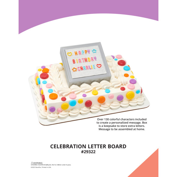 Celebration Letter Board The Magic of Cakes® Icing Only Page