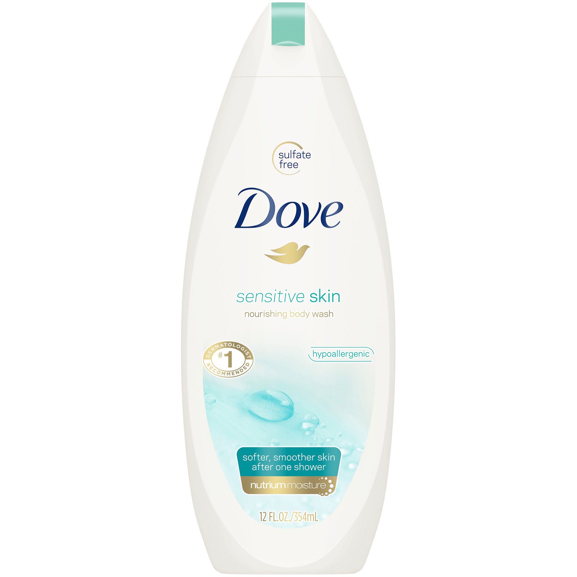 Dove® Sensitive Skin Body Wash, Unscented, 12-ounce Bottle