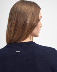 Pendle Cardigan Navy-Hessian Tartan