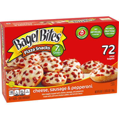 Bagel Bites Cheese, Sausage & Pepperoni Mini Bagel Pizza Snacks, 72 ct Box