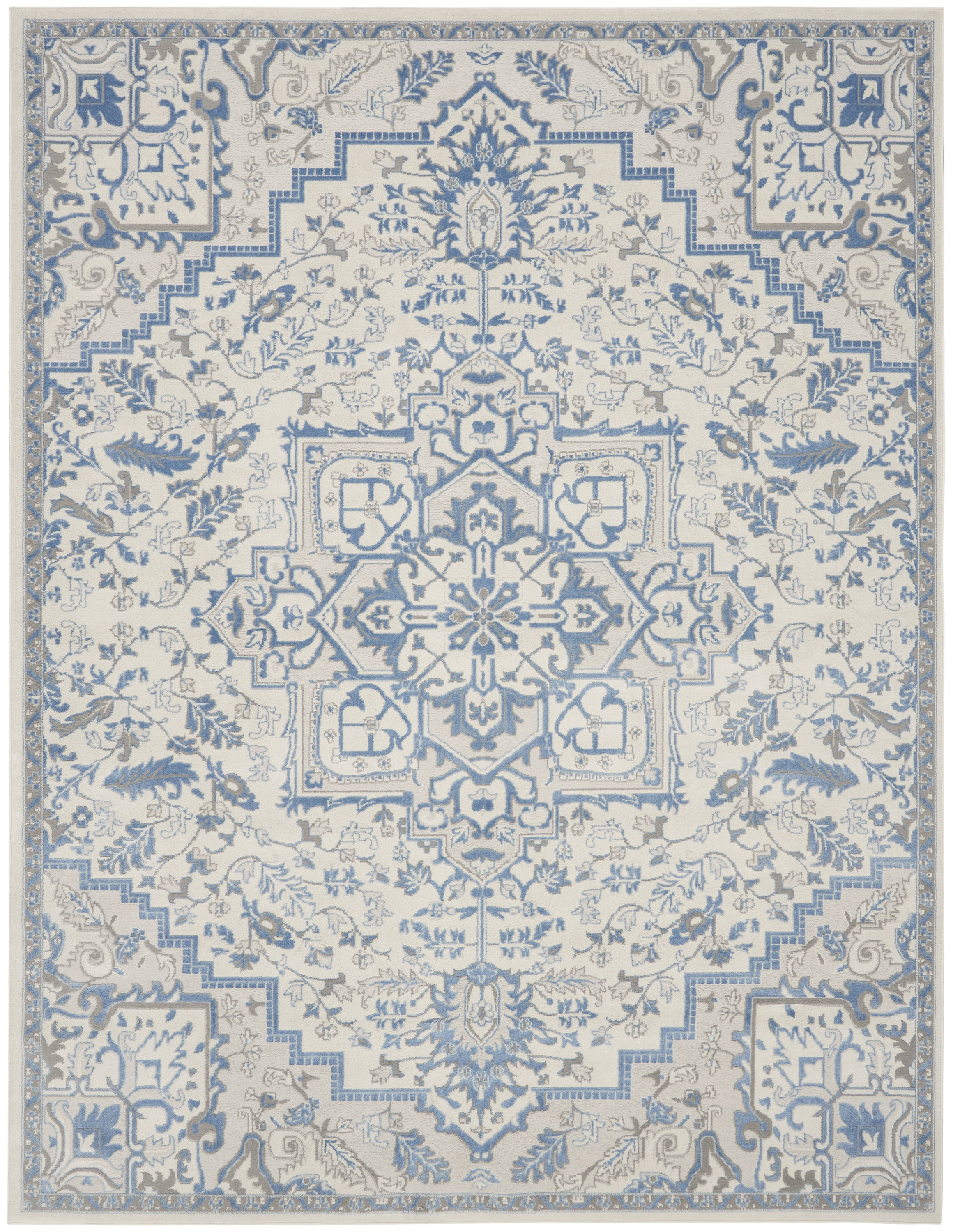 Nourison Elation 7'10" x 9'10" Ivory Blue Bohemian Indoor Rug