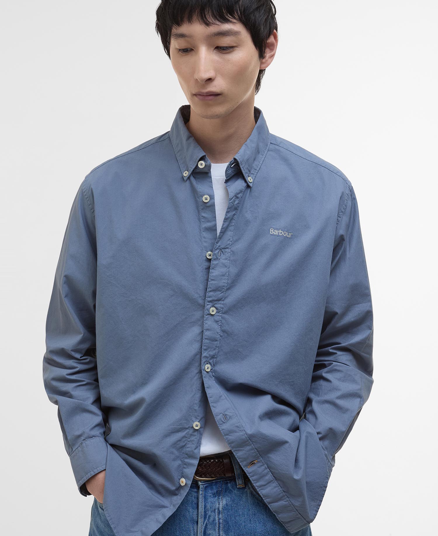 Camicia oversize in popeline tinto in capo image number 4