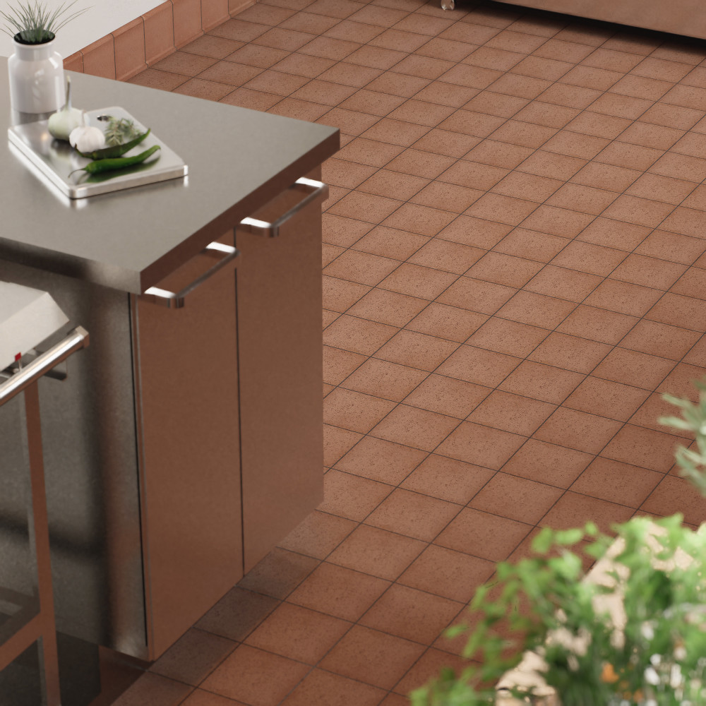 Lincoln Quarry Abrasive Mayflower Red 6 in. x 6 in. Ceramic Floor and Wall Tile