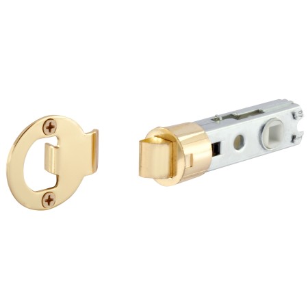 Drive-in Collar Face Tubular Latch with 60mm Backset and Round Strike in Polished Brass