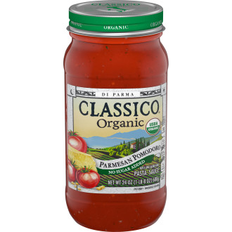 Classico Organic Parmesan Pomodoro Pasta Sauce No Sugar Added, 24 oz Jar