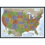 National Geographic United States Decorator Map, Enlarged and Laminated, 43.5" x 30.5" NGMRE00622084