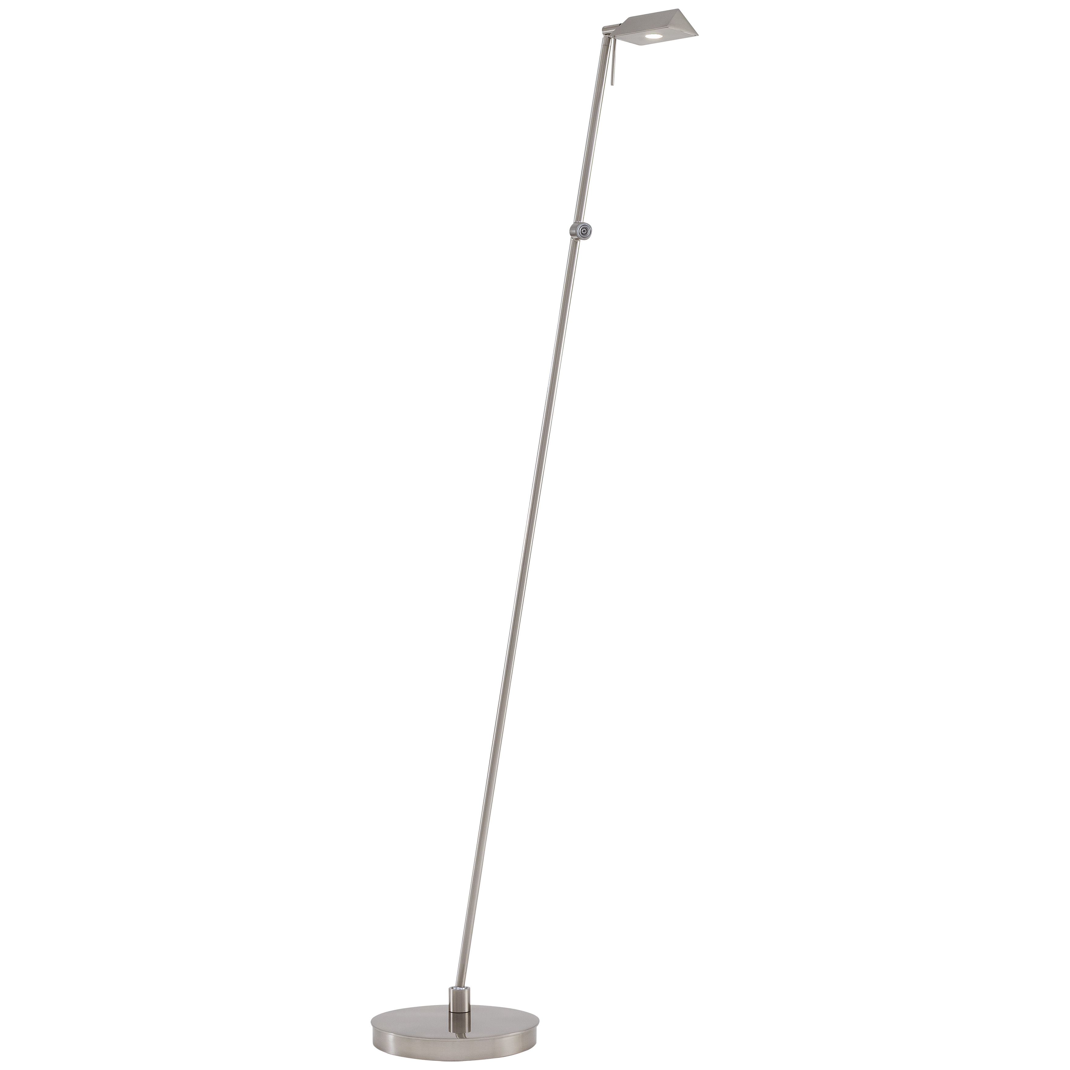 This adjustable pharmacy floor lamp combines timeless design with energy-efficient LED technology. The brushed nickel finish and metal construction deliver durability and style for focused reading and task lighting. - alternate view