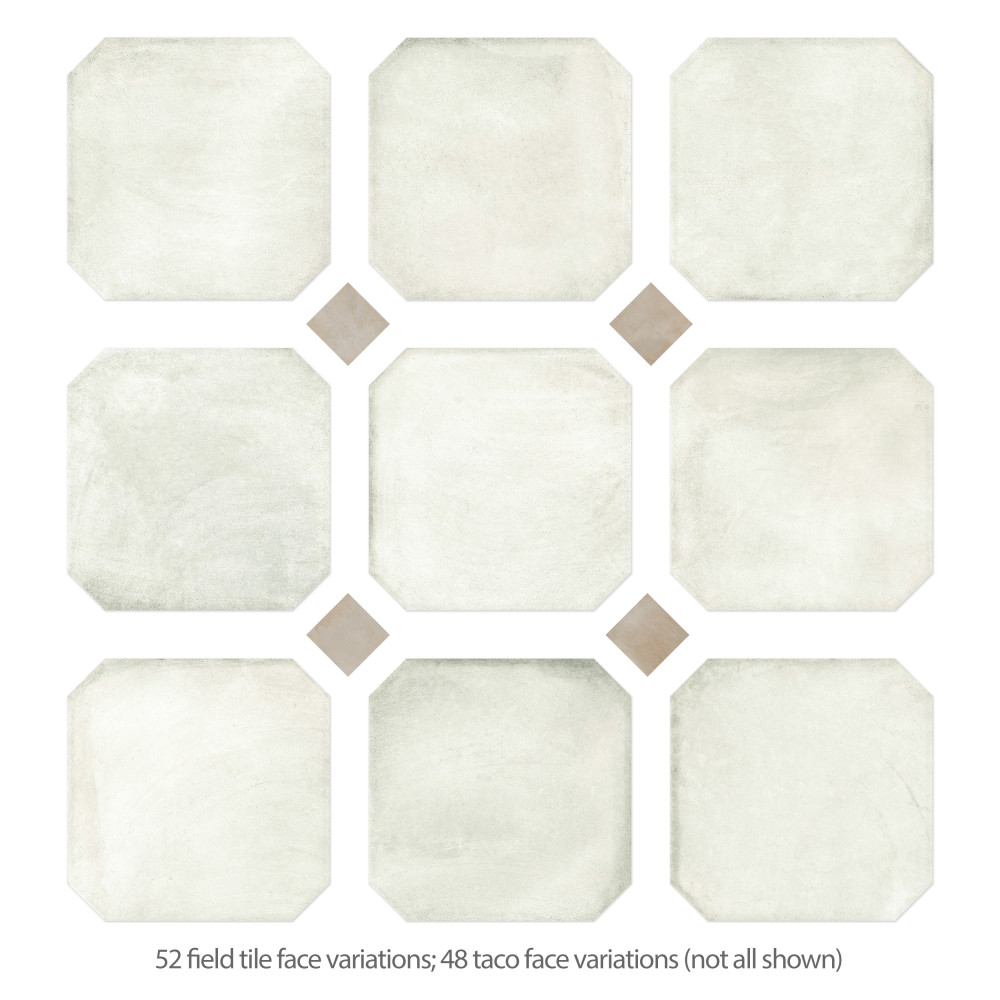Laverton Octagon Nieve with Taco Arena 7-7/8 in. x 7-7/8 in. Porcelain Floor and Wall Tile