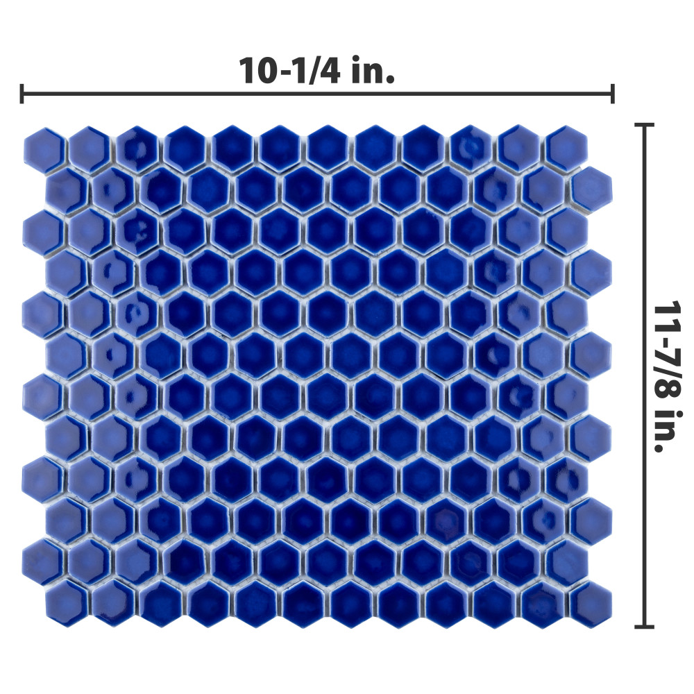 Metro Ion 1″ Hex Sapphire 10-1/4 in. x 11-7/8 in. Porcelain Mosaic Tile