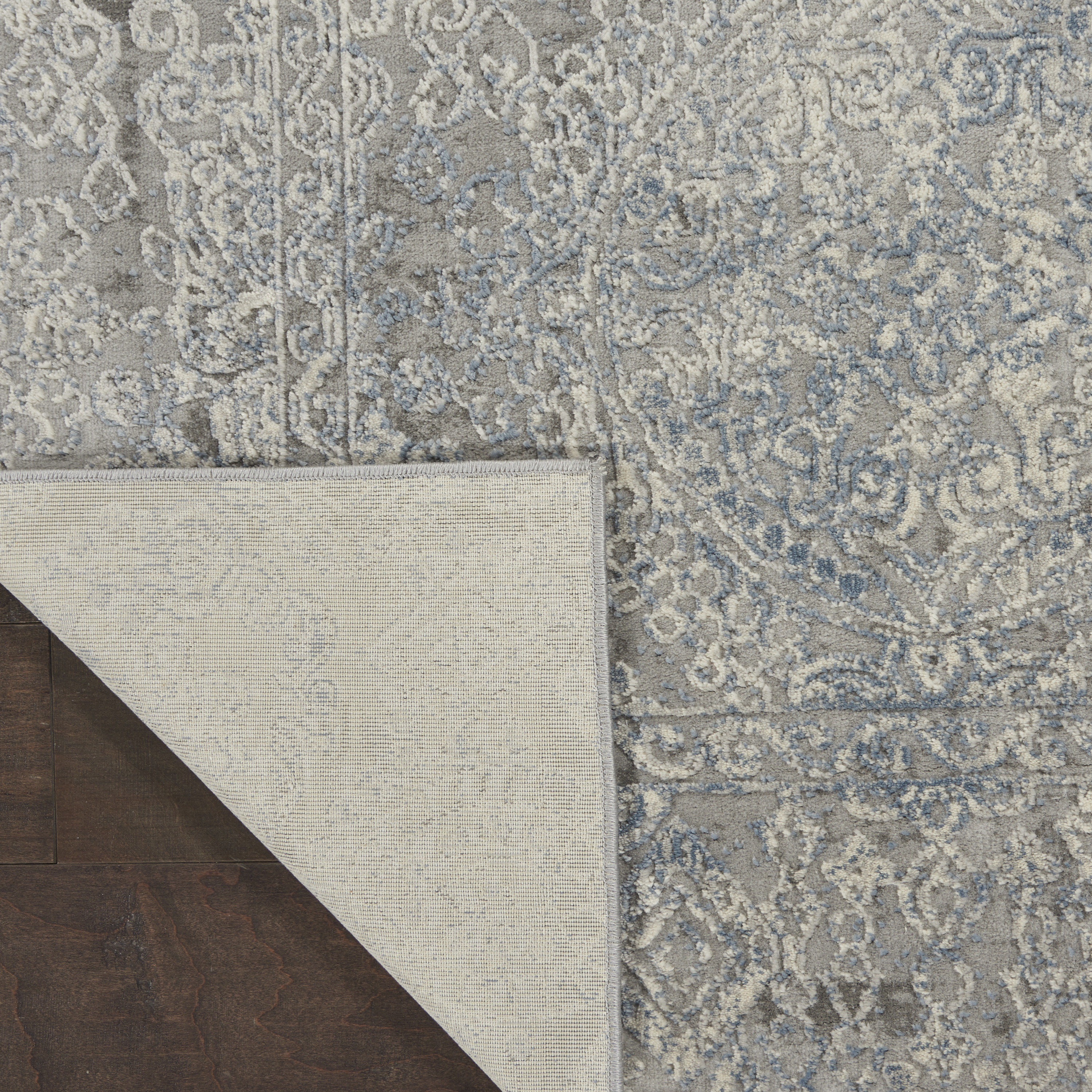 Nourison Rustic Textures 7'10" x 10'6" Ivory Light Blue Vintage Indoor Rug