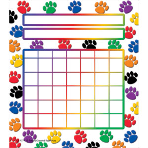 Colorful Paw Prints Incentive Charts, 5-1/4" x 6", 36 Sheets
