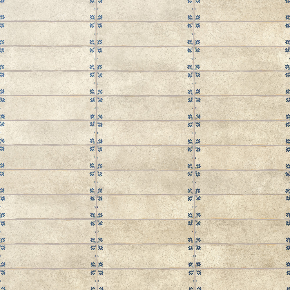 Crackle Cream Décor 2.88x11.88 Rectangle Ceramic Wall Only Digital Pattern