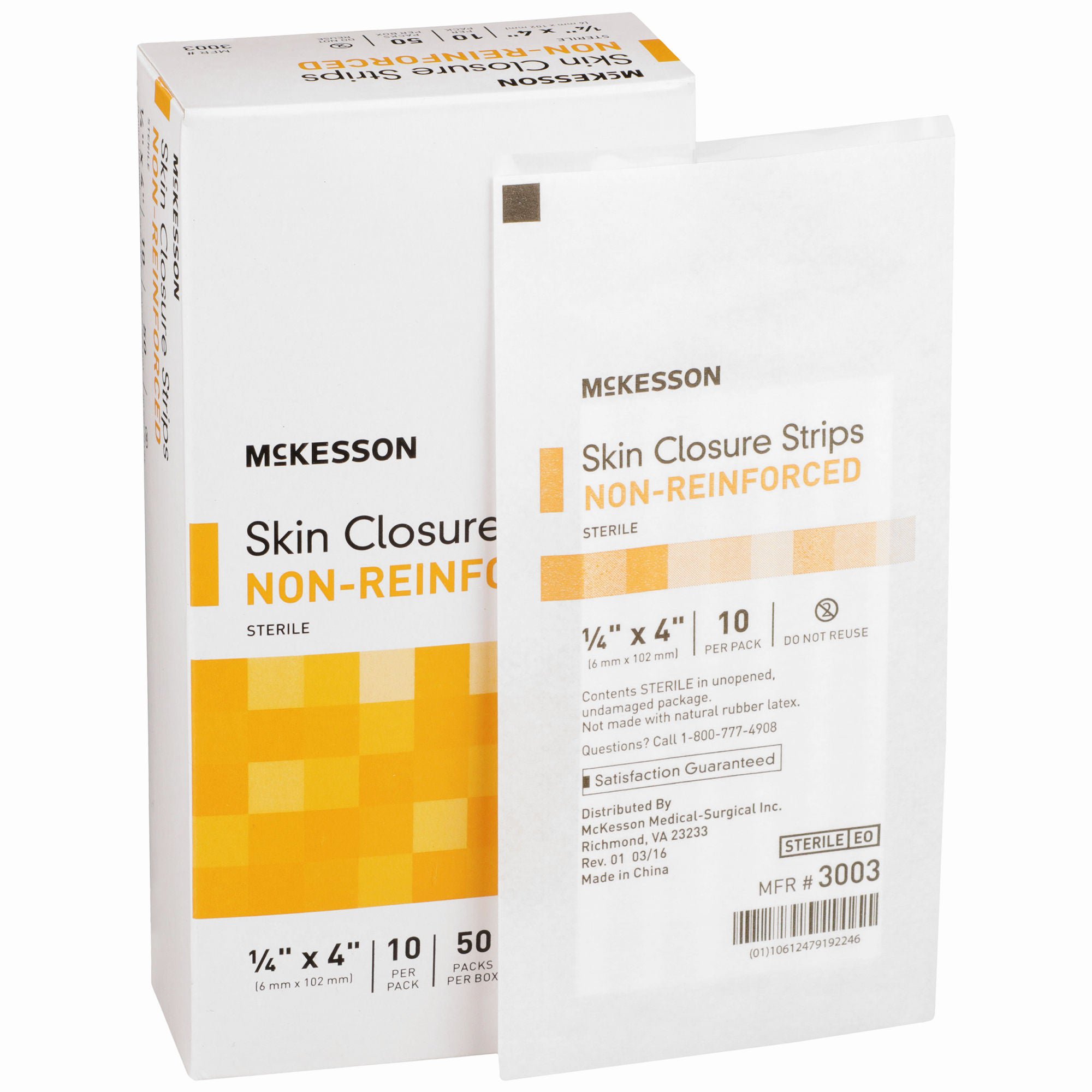 McKesson Nonreinforced Skin Closure Strip, 1/4 x 4 in.