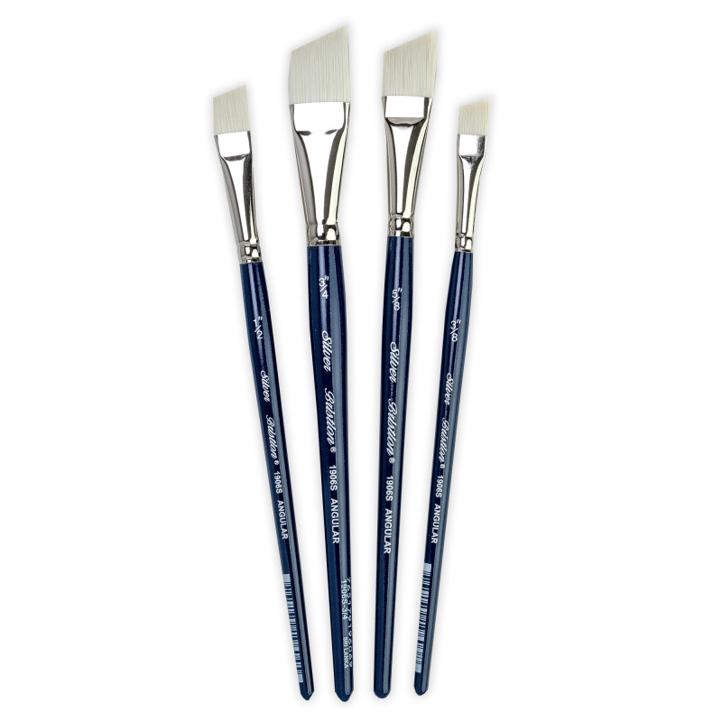Bristlon Short Handle Angles Brushes, Set of 4