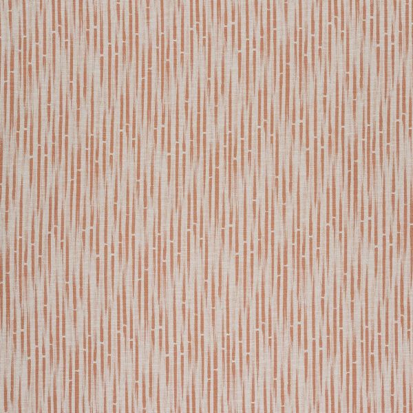 Textured beige wallpaper with narrow terracotta vertical dashes â€” repeating staggered short bars running continuously â€” shown as a flat, evenly lit close-up of a seamless interior wall pattern.