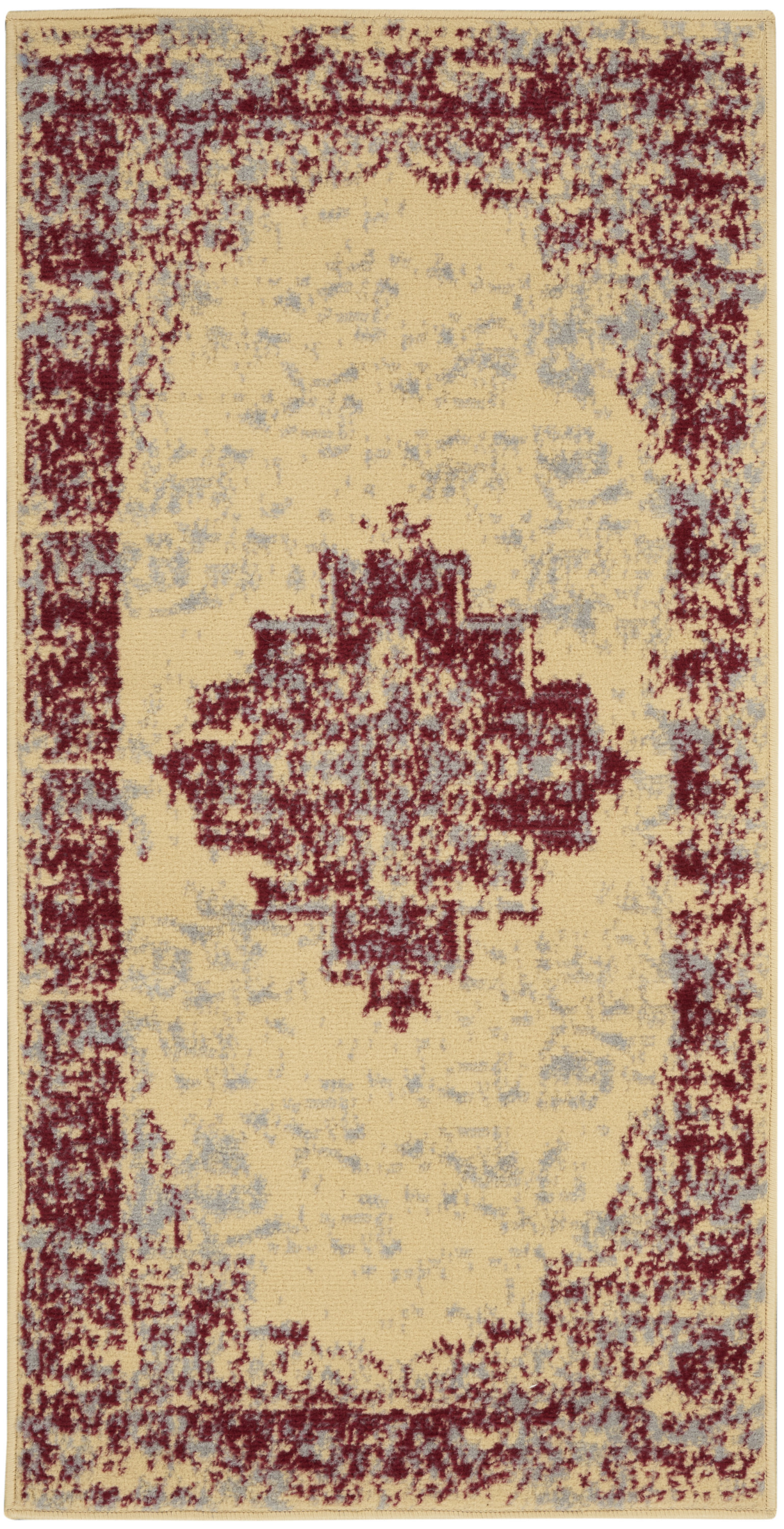 Nourison Grafix 2' x 4' Cream Red Vintage Indoor Rug