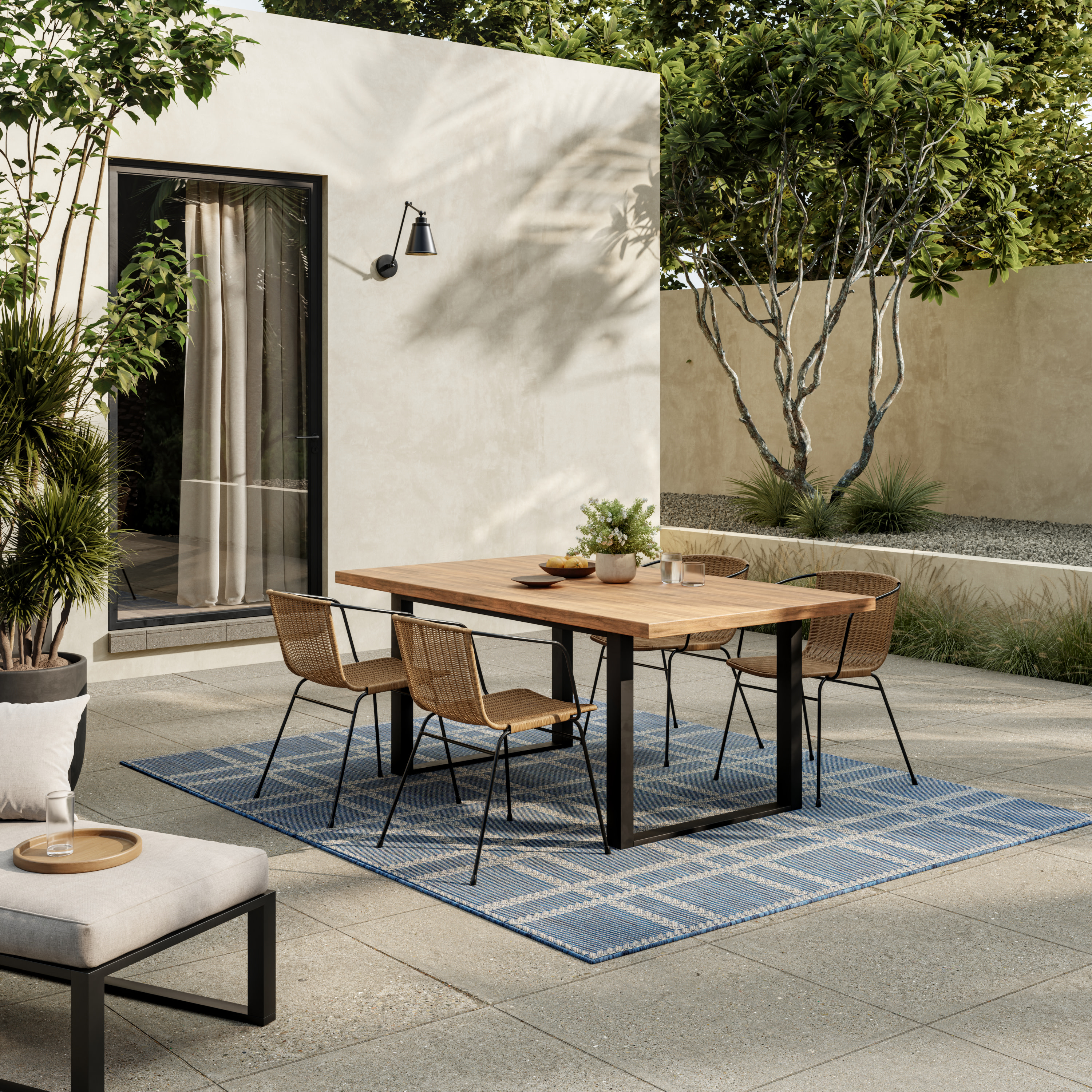 Nourison Horizon Indoor/Outdoor 6' x 9' Navy Modern Rug
