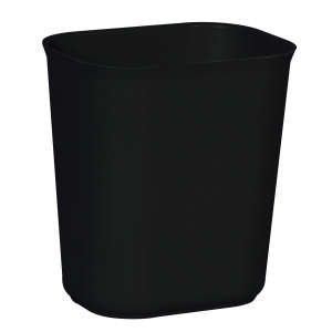 Rubbermaid Commercial, Fire Resistant, 3.5gal, Resin, Black, Rectangle, Receptacle