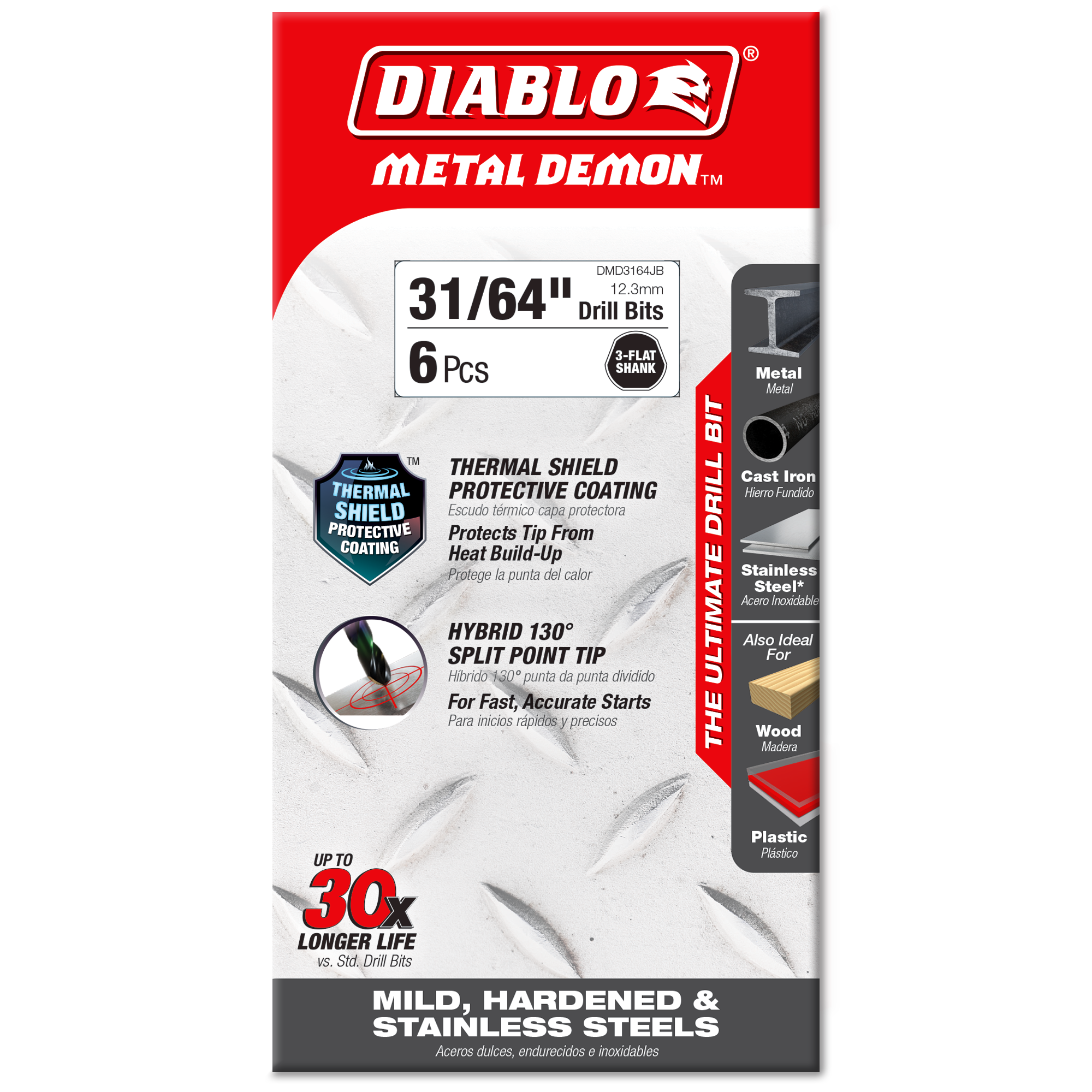 Diablo 31/64 in. Metal Demon Drill Bit for Mild, Hardened and Stainless Steels in its retail packaging, ready for the job box or tool bag