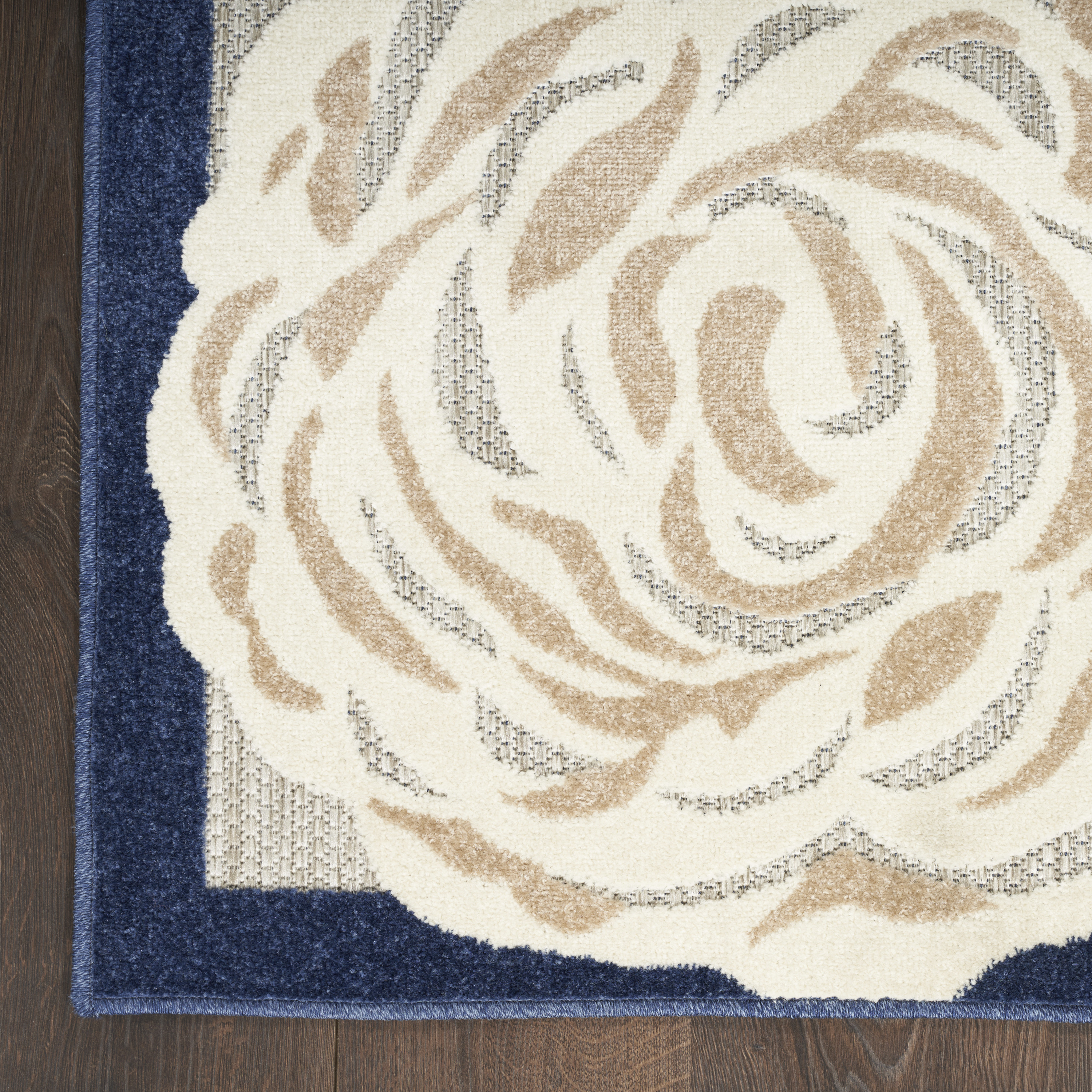 Nourison Aloha 2' x 3' Blue Grey Outdoor Rug