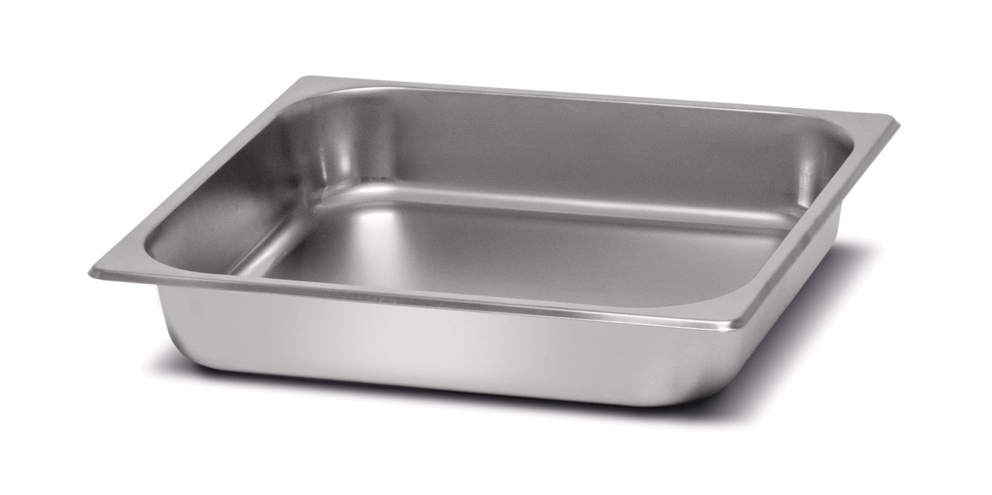 Cubeta cuadrado de acero inoxidable.