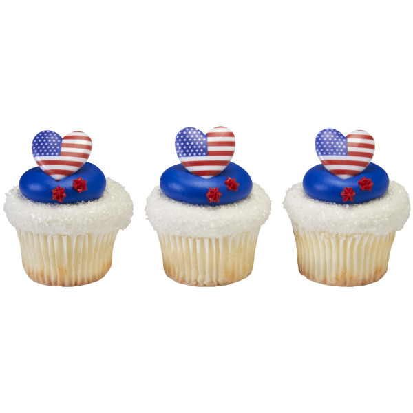 I Love the USA Cupcake Rings