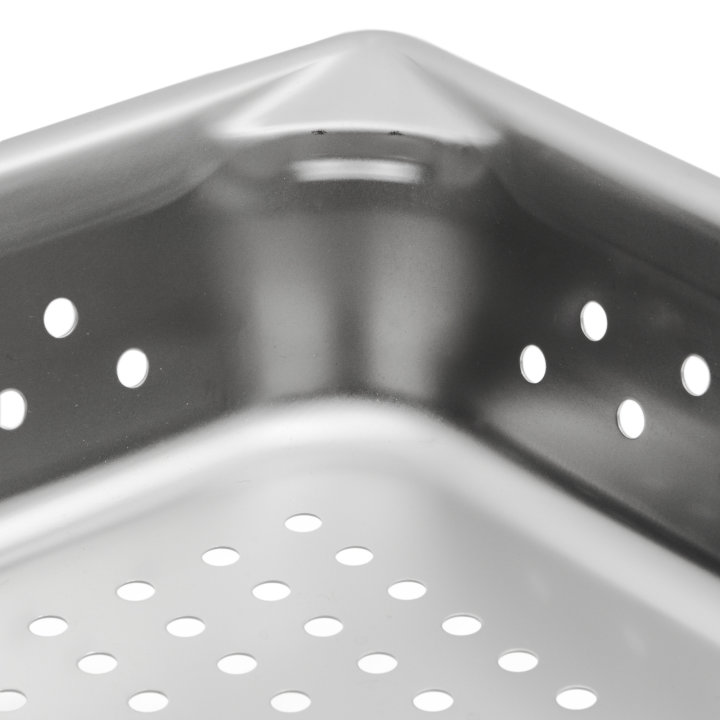Full-size 2 ½-inch-deep Super Pan V® perforated stainless steel steam table pan